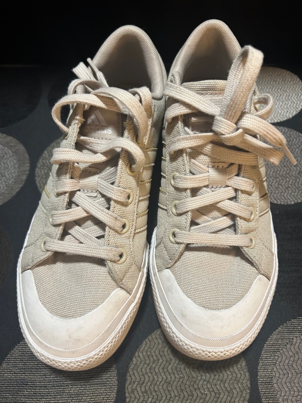 adidas Tan Canvas Low-Top Sneakers